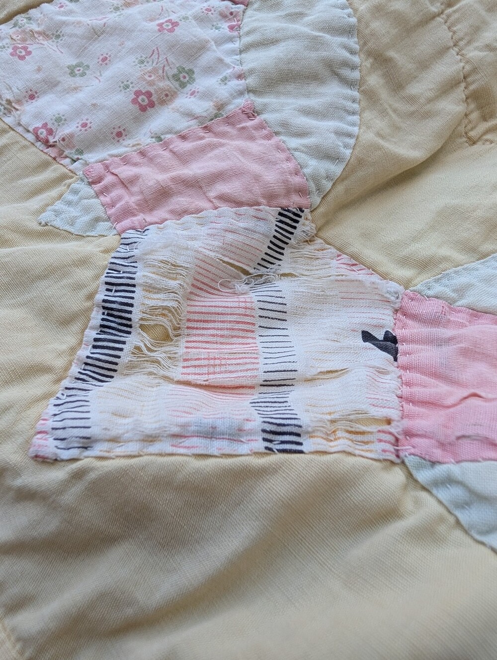 VINTAGE QUILT PANTS feedsack patchwork upcycled S - Picture 16 of 16
